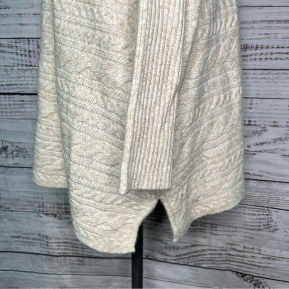Soft Surroundings Alena Sweater In Oatmeal Heather LARGE Cable Knit - Picture 8 of 12